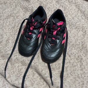 Adidas Kids Soccer Cleats in Black and Pink